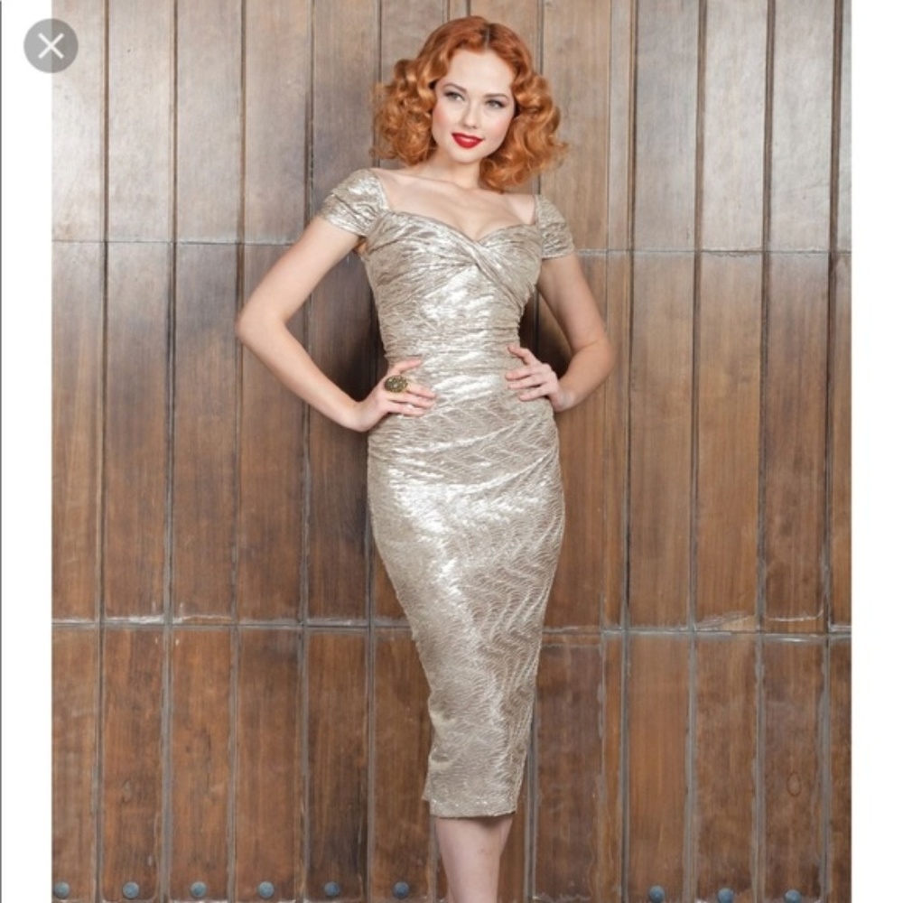 Stop Staring Fortune Gold Dress